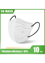 Elough 5D FFP2 Mascarillas KN95 Certified Adult Colorful ffp2fan Kn95 Face Mask FPP2 Approved Mascarillas Fpp2 Mask