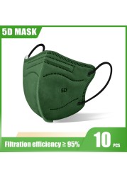 Elough 5D FFP2 Mascarillas KN95 Certified Adult Colorful ffp2fan Kn95 Face Mask FPP2 Approved Mascarillas Fpp2 Mask