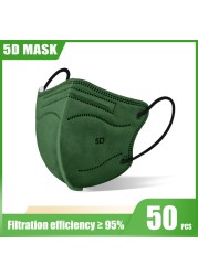 Elough 5D FFP2 Mascarillas KN95 Certified Adult Colorful ffp2fan Kn95 Face Mask FPP2 Approved Mascarillas Fpp2 Mask