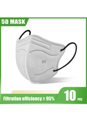 Elough 5D FFP2 Mascarillas KN95 Certified Adult Colorful ffp2fan Kn95 Face Mask FPP2 Approved Mascarillas Fpp2 Mask