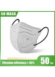 Elough 5D FFP2 Mascarillas KN95 Certified Adult Colorful ffp2fan Kn95 Face Mask FPP2 Approved Mascarillas Fpp2 Mask