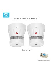 zigbee fire protection smoke sensor detector monitor security alarm system firefighter wifi tuya remote control for apartment