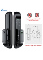 Smart Smart Lock With Wifi Fingerprint Lock Support Fingerprint/Password/RFID Card/Key/TTlock Bluetooth/Tuya Wifi Unlock