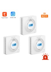 WiFi Carbon Monoxide Sensor Concentration LCD Display 85dB Siren Sound Co-detector Gas Alarm Tuya Smart Security Alarm Sensor