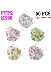 KN95 FFP2 Unique Print Fish Mask Mascarillas CE Protective Breathing Dust Anti-Fog Adult Colorful Masques