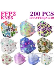 KN95 FFP2 Unique Print Fish Mask Mascarillas CE Protective Breathing Dust Anti-Fog Adult Colorful Masques
