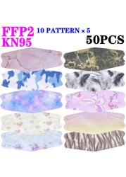 KN95 FFP2 Unique Print Fish Mask Mascarillas CE Protective Breathing Dust Anti-Fog Adult Colorful Masques