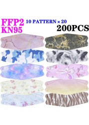 KN95 FFP2 Unique Print Fish Mask Mascarillas CE Protective Breathing Dust Anti-Fog Adult Colorful Masques