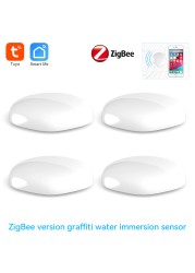 Tuya Smart Home WiFi Water Leak Alarm Zigbee Bypass Safety Alarm System Protection Work with Alexa Google Smart Life