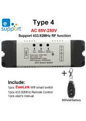 Ewelink APP WiFi 10A Relay Module Self Locking Interlock Remote Key Access Control Work With Google Home Alexa