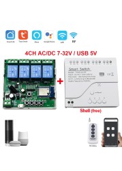 Wifi Smart Garage Door Opener RF 433 Controller Tuya Smart Life APP Timer Switch 7-32V 85-250V Receiver for Alexa Google Home