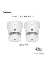 Tuya wifi/zigbee smoke alarm standalone smoke detector sensor fire protection smart home protection system firefighters fire