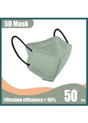 5D قناع وجه واقي KN95 Mascarillas FPP2 5 طبقات FFP2 Mascarillas الالوان FFP2mask الكبار تنفس KN 95 Mascherina FFPP2