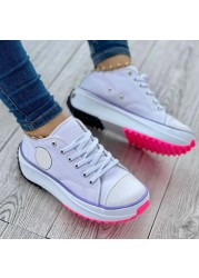 2022 Spring Low-top Sneaker Women Shoes Thick-soled Candy Color Flats Canvas Shoes Female Lady Platform Sneakers Dropshipping