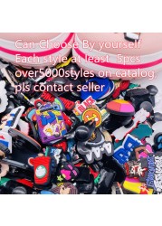 100pcs Mix Cartoon Anime Shoes Sandals Shoes Accessories PVC Garden Shoes Decorations Fit Wristbands Croc Jibz Ornament Party Gift