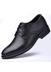 Men Leather Shoes Casual Shoes Slip On Business Dress Shoes All-match Wedding Shoes Plus Size Zapatos De Hombre