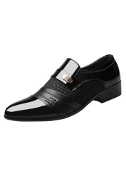 Men Leather Shoes Casual Shoes Slip On Business Dress Shoes All-match Wedding Shoes Plus Size Zapatos De Hombre