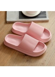 Home slippers anti-skid flip flops women's sandals women's fashion soft sole EVA indoor slides thick platform simple cloud slippers