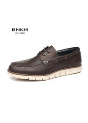 BHKH New Mens Loafers Shoes Spring/Summer Fashion Men Casual Shoes Comfortable Smart Work Casual Office Men Shoes