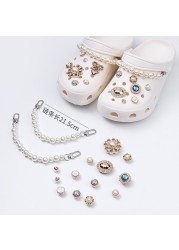 1 Set JIBZ Crocs Charms Designer Luxury Croc Charms for Girls Flower Shoes Rhinestone Accessories Anime Crocs Decoration New