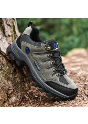 Men Climbing Hiking Shoes Couples Lace Up Sneaker Leather Designer Trainers Outdoor Non-slip Men Trekking Shoes Zapatos Hombre