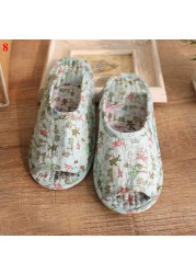 Small floral slippers pastoral fabric soft-soled household cotton slippers warm breathable non-slip light beautiful cotton slippers