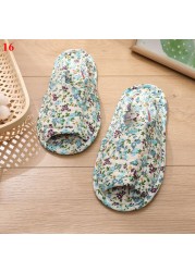 Small floral slippers pastoral fabric soft-soled household cotton slippers warm breathable non-slip light beautiful cotton slippers