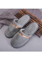 New Disposable Men Women Slippers Coral Fleece Autumn Winter Home Guest Unisex Slippers Hotel Beauty Club Washable Shoes Slippers