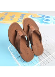 Summer Men Flip Flops Massage Insoles Skid Protective Good Quality Double Sole Soft Comfortable Shoes Large Size Male Shoes Hot Sale