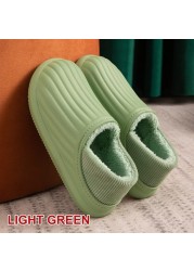 Hot Waterproof Non-slip Home Slippers Men Winter Warm Women Indoor Non-slip Ladies Soft Slippers Memory Foam Couples Shoes