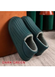 Hot Waterproof Non-slip Home Slippers Men Winter Warm Women Indoor Non-slip Ladies Soft Slippers Memory Foam Couples Shoes