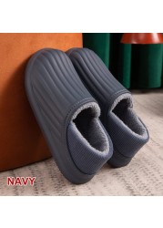 Hot Waterproof Non-slip Home Slippers Men Winter Warm Women Indoor Non-slip Ladies Soft Slippers Memory Foam Couples Shoes