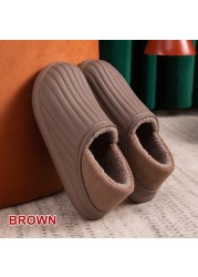 Hot Waterproof Non-slip Home Slippers Men Winter Warm Women Indoor Non-slip Ladies Soft Slippers Memory Foam Couples Shoes