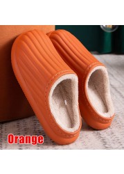 Hot Waterproof Non-slip Home Slippers Men Winter Warm Women Indoor Non-slip Ladies Soft Slippers Memory Foam Couples Shoes