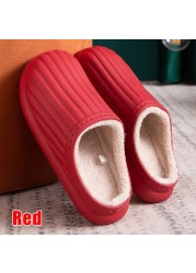 Hot Waterproof Non-slip Home Slippers Men Winter Warm Women Indoor Non-slip Ladies Soft Slippers Memory Foam Couples Shoes