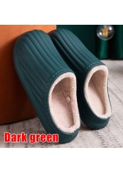 Hot Waterproof Non-slip Home Slippers Men Winter Warm Women Indoor Non-slip Ladies Soft Slippers Memory Foam Couples Shoes