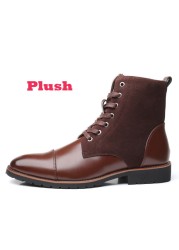 ZYYZYM Autumn Winter Men's Leather Shoes High Quality Cool Motorcycle Boots Size 38-48