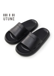 UTUNE Men Slippers Bathroom Four Seasons Comfortable Anti-slip Indoor Women Summer Shoes Bath Couple Home Slippers Fashion