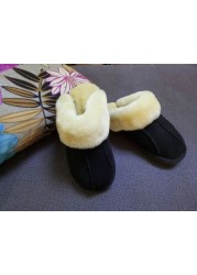 Australian natural sheep fur in one male and female thick warm home anti-slip anti-odor unisex winter sandals real fur