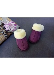 Australian natural sheep fur in one male and female thick warm home anti-slip anti-odor unisex winter sandals real fur