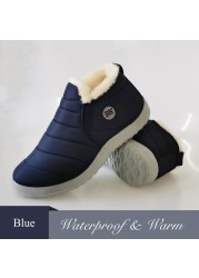 Snow Boots Women Shoes Warm Plush Fur Ankle Boots Winter Female Slip On Waterproof Flat Casual Shoes Ultralight Boots