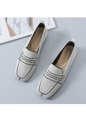 Women Flat Heels 2022 Spring Ladies Flying Woven Shallow Slip On Single Shoes Women Casual Lazy Peas Shoes Zapatos de mujer