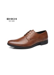 BHKH 2022 Mens Formal Dress Shoes Spring Autumn Lace Up Men Wedding Shoes Smart Business Office Work For Men Shoes