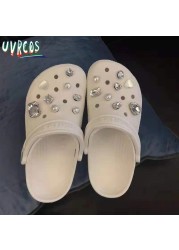 1 مجموعة اليدوية croبها بنفسك Crocs Charms بلينغ JIBZ إبزيم حجر الراين اكسسوارات سلسلة معدنية تسد حديقة حذاء الديكور الفتيات 지지