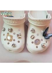 1 مجموعة اليدوية croبها بنفسك Crocs Charms بلينغ JIBZ إبزيم حجر الراين اكسسوارات سلسلة معدنية تسد حديقة حذاء الديكور الفتيات 지지