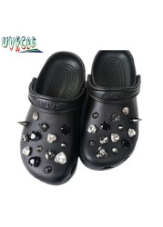 1 مجموعة اليدوية croبها بنفسك Crocs Charms بلينغ JIBZ إبزيم حجر الراين اكسسوارات سلسلة معدنية تسد حديقة حذاء الديكور الفتيات 지지