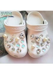 1 مجموعة اليدوية croبها بنفسك Crocs Charms بلينغ JIBZ إبزيم حجر الراين اكسسوارات سلسلة معدنية تسد حديقة حذاء الديكور الفتيات 지지