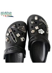 1 مجموعة اليدوية croبها بنفسك Crocs Charms بلينغ JIBZ إبزيم حجر الراين اكسسوارات سلسلة معدنية تسد حديقة حذاء الديكور الفتيات 지지