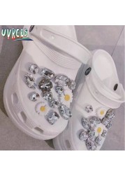 1 مجموعة اليدوية croبها بنفسك Crocs Charms بلينغ JIBZ إبزيم حجر الراين اكسسوارات سلسلة معدنية تسد حديقة حذاء الديكور الفتيات 지지