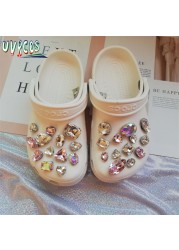 1 مجموعة اليدوية croبها بنفسك Crocs Charms بلينغ JIBZ إبزيم حجر الراين اكسسوارات سلسلة معدنية تسد حديقة حذاء الديكور الفتيات 지지